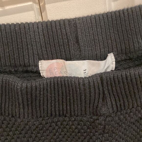 Revolve Free People Beach Hailee Set Black Waffle Knit Thermal Loungewear Medium - Picture 7 of 15